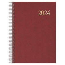 AGENDA 2024 SEGOVIA ESPIRAL DÍA PÁGINA 14 X 20 CM. COLOR BURDEOS DOHE 12734 - 24 (Espera 4 dias)